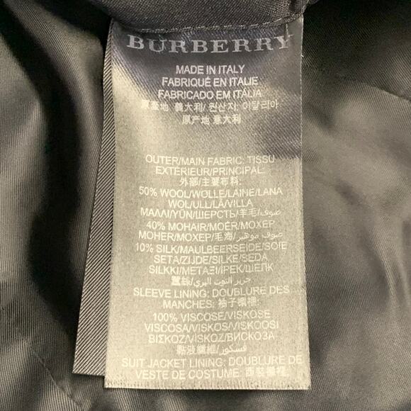 BURBERRY PRORSUM Size 38 Black Wool Mohair Silk Tuxedo Sport Coat - Picture 9 of 9